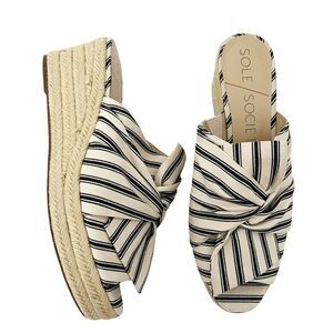 Sole Society Knotted Bow Espadrille Wedge Peep Toe Sandals